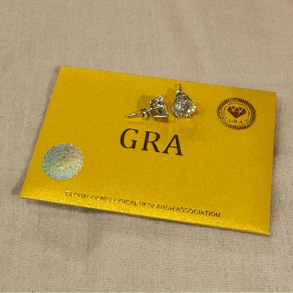 6.0ct Moissanite Silver Stud Earrings in 925 silver